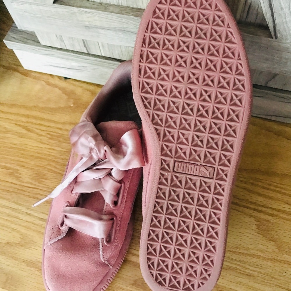 Puma Suede Heart Satin II Dusty Rose Sneakers - Picture 4 of 8